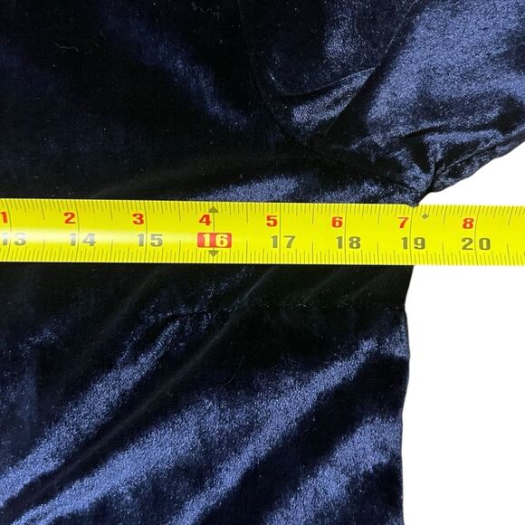 Maeve Anthropologie Blue Crushed Velvet Tunic Tie-Neck Size 2 Fairy Whimsigoth - Picture 6 of 9